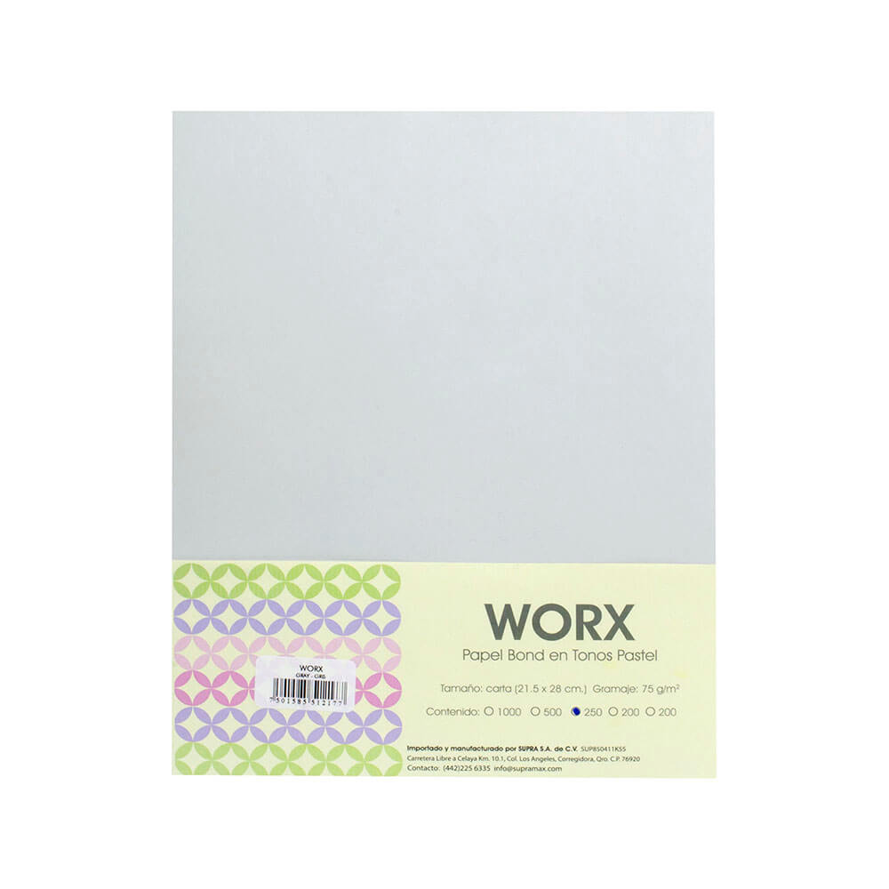 Papel Carta Gris Pastel c/250