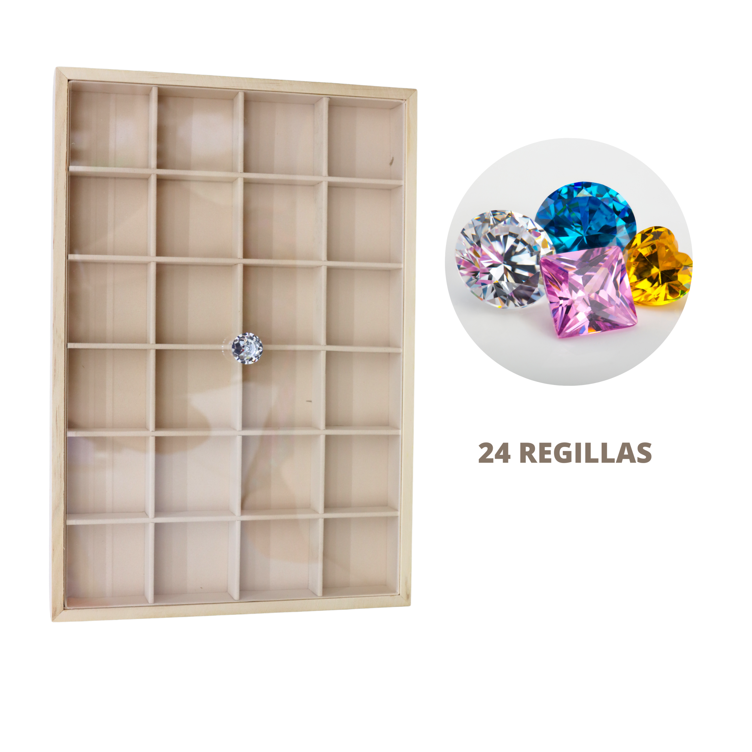 Caja Organizador de Madera para piedras / - Image 2